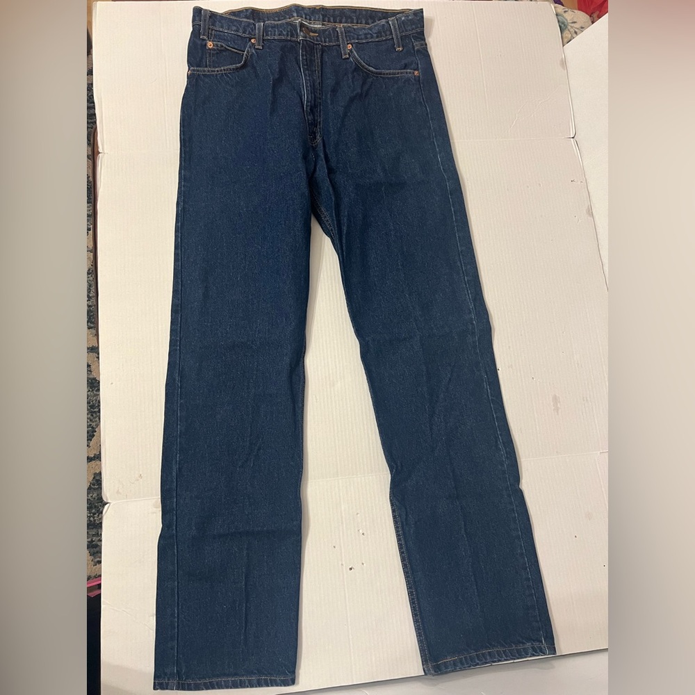 Vintage Levi's Dark Blue Men's Straight Jeans Orange Tag